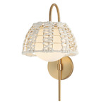 Macrame Wall Light - Gold / White / Satin White
