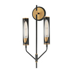 Regent Wall Sconce - Aged Brass / Black / Clear