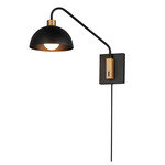 Thelonious Swing Arm Wall Sconce - Aged Brass / Black