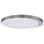 Chip Outdoor Round Flush Ceiling Light - Satin Nickel / White