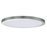 Chip Outdoor Round Flush Ceiling Light - Satin Nickel / White