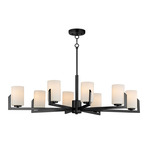 Dart Oval Chandelier - Black / Satin White