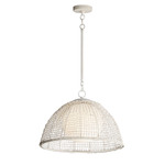 Cestino Dome Pendant - Weathered White / Weathered White
