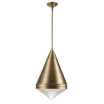 Hargreaves Pendant - Aged Brass / Prairie Rib Frost