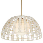 Macrame Pendant - Gold / White / Satin White
