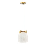 Scoop Convertible Pendant - Natural Aged Brass / Marble