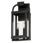 Bonham Outdoor Wall Light - Black / Clear