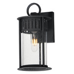 Windsor Outdoor Wall Light - Black / Clear Seedy