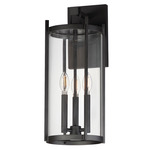 Belfry Outdoor Wall Light - Black / Clear