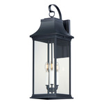 Vicksburg Outdoor Wall Sconce - Black / Clear