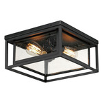 Cabana VX Outdoor Ceiling Light - Black / Seedy Glass