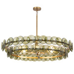 Loren Chandelier - Weathered Brass / Green