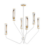 Regent Chandelier - Aged Brass / Light Gray / Clear