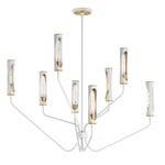 Regent Chandelier - Aged Brass / Light Gray / Clear