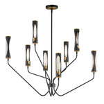 Regent Chandelier - Aged Brass / Black / Clear