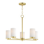 Lateral Chandelier - Satin Brass / Satin White