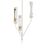 Regent Pendant - Aged Brass / Light Gray / Clear
