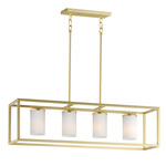 Lateral Linear Pendant - Satin Brass / Satin White