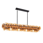 Loren Linear Pendant - Gunmetal / Amber