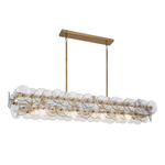Loren Linear Pendant - Weathered Brass / Clear