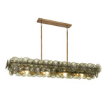 Loren Linear Pendant - Weathered Brass / Green