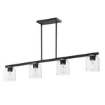 Scoop Linear Pendant - Black / Clear