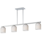 Scoop Linear Pendant - Polished Chrome / Marble