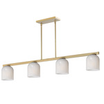 Scoop Linear Pendant - Natural Aged Brass / Marble