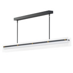 Spectre Color Select Linear Pendant - Aged Brass / Black / Clear Ribbed