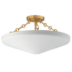 Artemis Ceiling Light - Natural Aged Brass / White