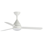 Selene LED Ceiling Fan - Matte White / White / White Oak
