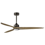 Woodwind LED Ceiling Fan - Charcoal Bronze / Distressed Wood