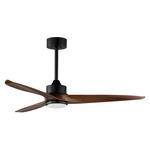 Woodwind LED Ceiling Fan - Black / Walnut