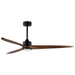 Woodwind LED Ceiling Fan - Black / Walnut