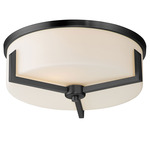 Dart Flush Mount - Black / Satin White
