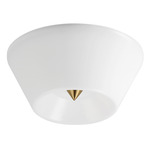 Tack Ceiling Flush Light - Natural Aged Brass / White