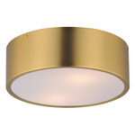 Tommy Ceiling Flush Light - Satin Brass / White