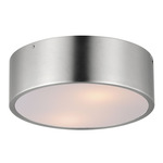 Tommy Ceiling Flush Light - Satin Nickel / White