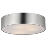 Tommy Ceiling Flush Light - Satin Nickel / White