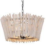 Baywood Chandelier - Textured Bronze / Weathered Wood
