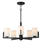 Dart Chandelier - Black / Satin White