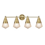 Hargreaves Bathroom Vanity Light - Natural Aged Brass / Prairie Rib Frost
