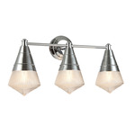 Hargreaves Bathroom Vanity Light - Polished Chrome / Prairie Rib Frost