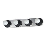 Hollywood Bathroom Vanity Light - Polished Chrome / Black