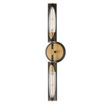 Regent Bathroom Vanity Light - Aged Brass / Black / Clear