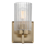 Rigata Wall Light - Champagne Gold / Clear Ribbed