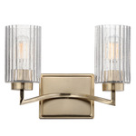 Rigata Bathroom Vanity Light - Champagne Gold / Clear Ribbed