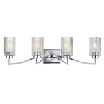 Rigata Bathroom Vanity Light - Polished Nickel / Clear Ribbed