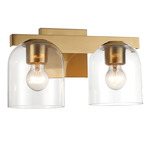 Scoop Bathroom Vanity Light - Natural Aged Brass / Clear