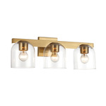 Scoop Bathroom Vanity Light - Natural Aged Brass / Clear